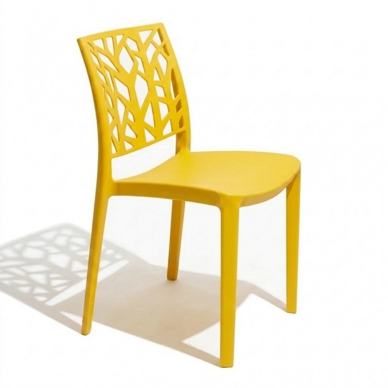 Silla Zasil Amarillo para restaurantes apilable