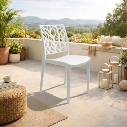 Silla Zasil Blanca para restaurantes uso exterior
