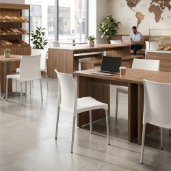 Silla Lerma Blanca para restaurantes apilable
