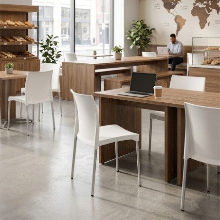 Silla Lerma Blanca para restaurantes apilable