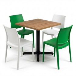 Mesa para restaurante Ambar con 4 sillas Praxis